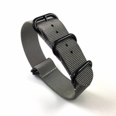 5 Ring Ballistic Army Military Grey Nylon 22mm Watch Band Strap PVD #3012