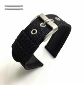 Black Military Style Nylon Strap 22mm Replacement Watch Band #6061