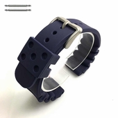 Blue Diver's Style 22mm Rubber Strap Replacement Watch Band #4503