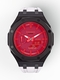 Casioak Mod Custom Watch Casio G-Shock GA-2100-4A Black Case Red Dial White Band