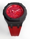 Casioak Mod Custom Watch Casio G-Shock GA-2100-4A Black Metal Red Strap GA2100