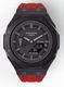 Casioak Mod Custom Watch Casio G-Shock GA-2100 Black Case Red Strap GA2100