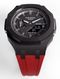 Casioak Mod Custom Watch Casio G-Shock GA-2100 Black Case Red Strap GA2100