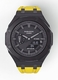 Casioak Mod Custom Watch Casio G-Shock GA-2100 Black Case Yellow Strap GA2100