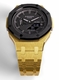 Casioak Mod Royal Oak Casio G-Shock GA-2100 Gold Metal Watch Black Bezel GA2100