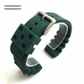 Green Diver's Style 22mm Rubber Strap Replacement Watch Band #4502