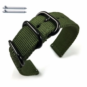 Green Nylon 22mm Watch Band Strap Army Military Ballistic Black Buckle #6034