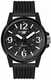 Men's CAT Caterpillar Groovy All Black Silicone Band 45mm Watch LF11121131