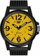 Men's CAT Caterpillar Groovy Yellow Dial Silicone Band 45mm Watch LF11121731