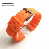 Orange Diver's Style 22mm Rubber Strap Replacement Watch Band #4504