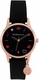 Women's BCBGeneration Rose Gold Tone Black Silicon Band BCBG Watch GN50926003